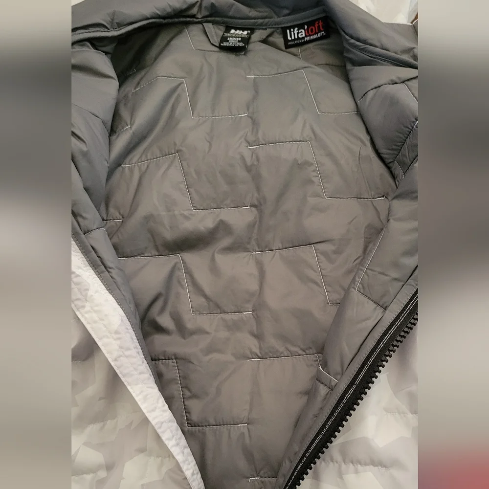 Helly Hansen Jr LifaLoft Insulated Jacket Packable Grey Camo Gorpcore Outdoor